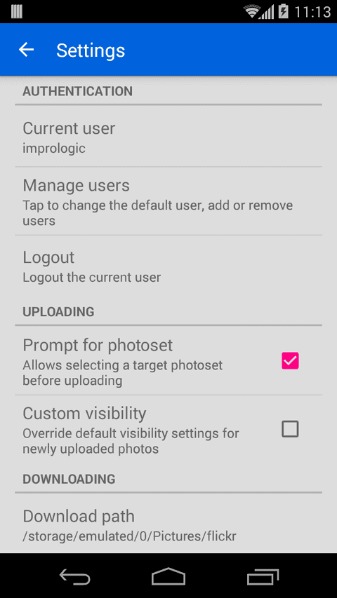 App settings